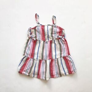 Old Navy striped linen blend  dress EUC 18-24m